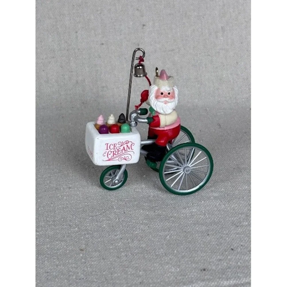 Hallmark Kringles‎ Ice Cream Snow Cones Santa Tricycle Ornament 1986